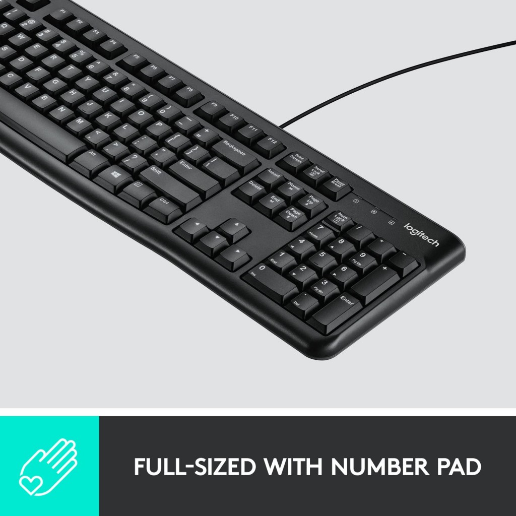 Logitech MK120 Wired USB Keyboard and Mouse Set for Windows, Optical Wired Mouse - Black Logitech MK120 Wired USB Keyboard and Mouse Set for Windows, Optical Wired Mouse - Black
