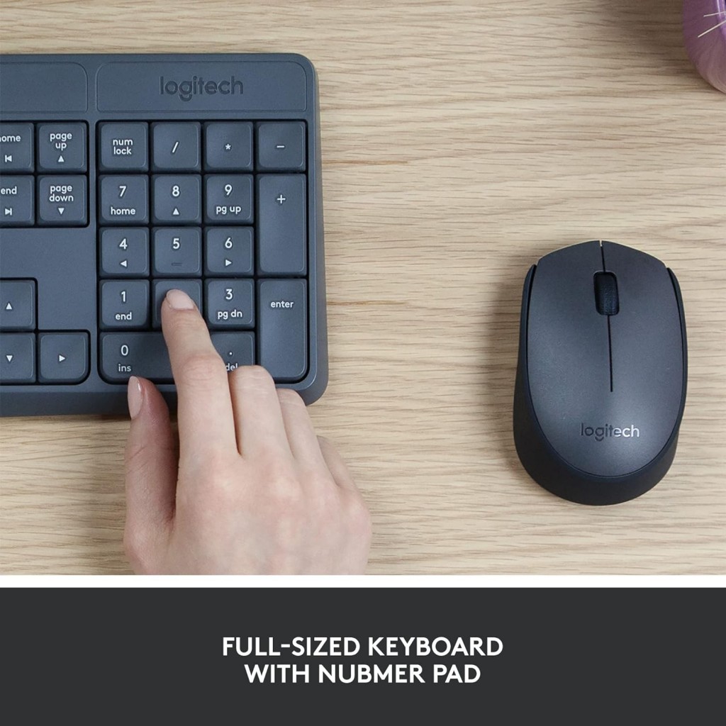 Logitech MK235 Wireless Keyboard and Mouse Set for Windows, 2.4 GHz Wireless Unifying USB Receiver- Black Logitech MK235 Wireless Keyboard and Mouse Set for Windows, 2.4 GHz Wireless Unifying USB Receiver- Black
