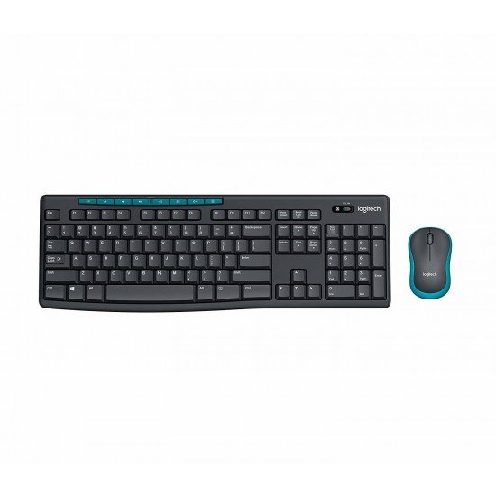 Logitech MK275 USB Wireless Keyboard and Mouse Set for Windows, 2.4 GHz Wireless, Compact Wireless Mouse Black