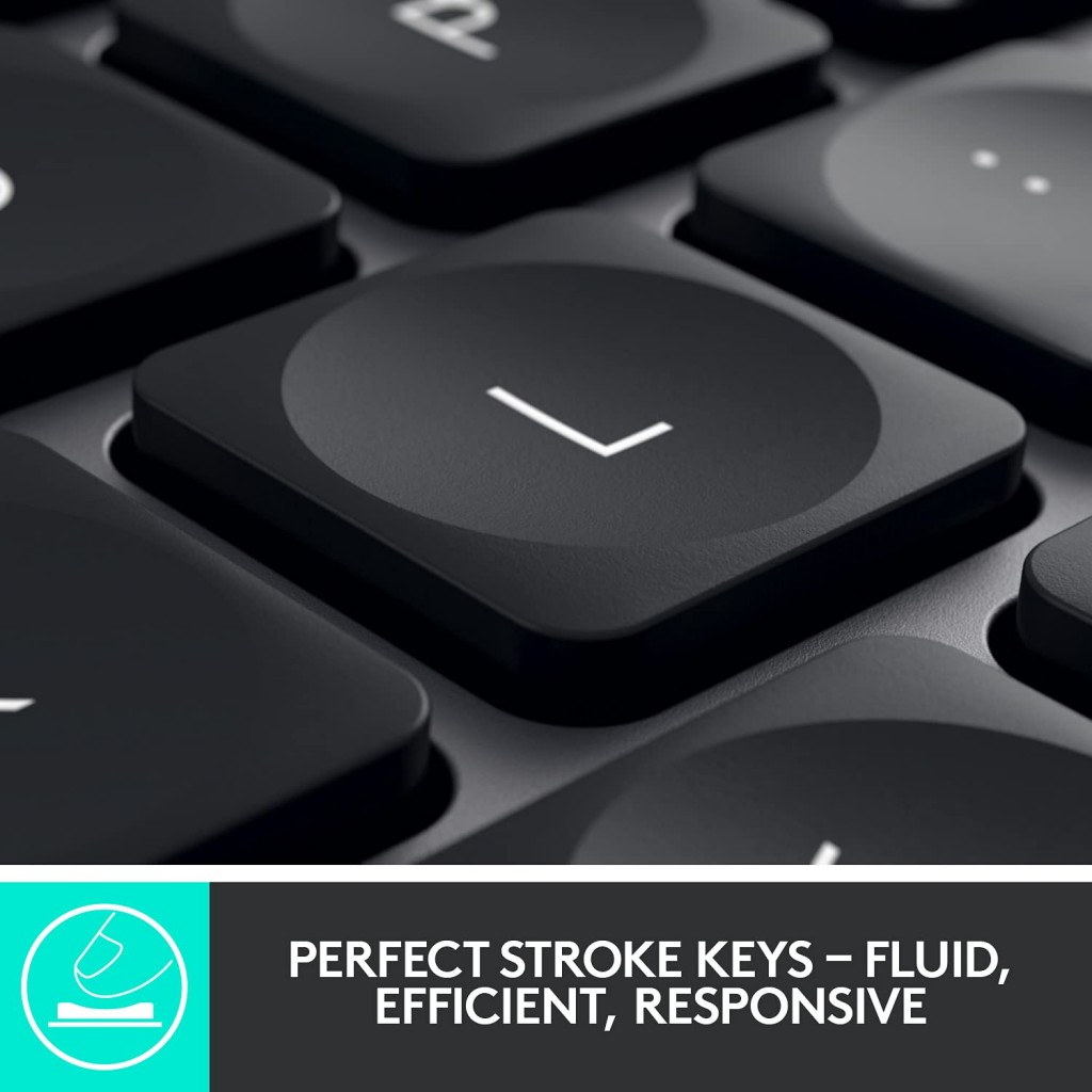 Logitech Mx Keys Advanced Illuminated Wireless Keyboard, Bluetooth, Tactile Responsive Typing, Backlit Keys, USB-C Black Logitech Mx Keys Advanced Illuminated Wireless Keyboard, Bluetooth, Tactile Responsive Typing, Backlit Keys, USB-C Black