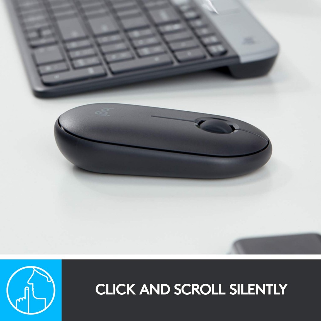 Logitech Pebble Wireless Mouse with Bluetooth or 2.4 GHz Receiver, Silent, Slim Computer Mouse black Logitech Pebble Wireless Mouse with Bluetooth or 2.4 GHz Receiver, Silent, Slim Computer Mouse black