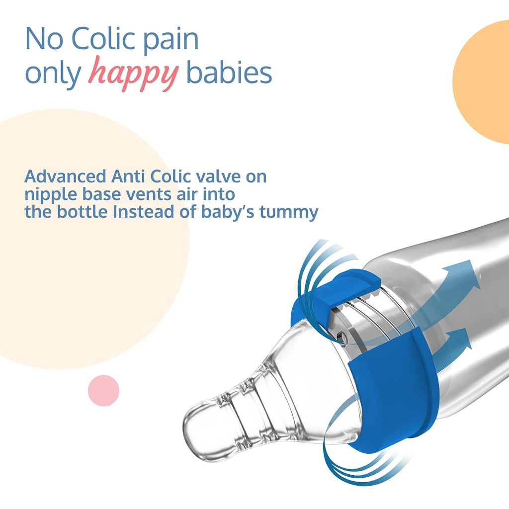 Luv Lap Anti-Colic Slim Regular Neck Essential BPA-Free Baby Feeding Bottle, 125ml, Pack of 2, Blue Green Luv Lap Anti-Colic Slim Regular Neck Essential BPA-Free Baby Feeding Bottle, 125ml, Pack of 2, Blue Green