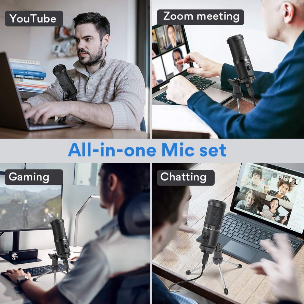 MAONO AU-PM461TR USB Condenser Unidirectional Mic for PC and Singing, Recording Microphone (Black) MAONO AU-PM461TR USB Condenser Unidirectional Mic for PC and Singing, Recording Microphone (Black)