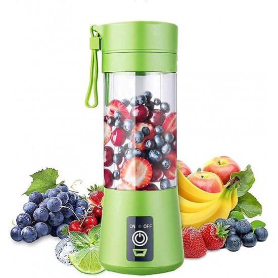 AIRTREE Portable Electric USB Juice Maker Juicer Bottle Blender Grinder Mixer Machine, Rechargeable Juicer Bottle with 6 Blades (MULTICOLOR)