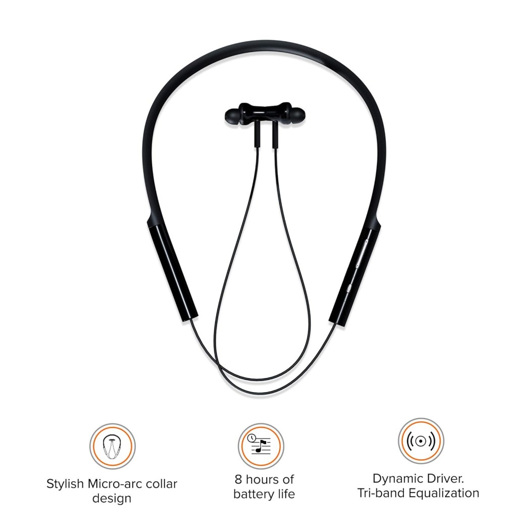 Mi Neckband Bluetooth Earphones with Dynamic Bass, Works with Voice Assistant, Bluetooth 5.0 Mi Neckband Bluetooth Earphones with Dynamic Bass, Works with Voice Assistant, Bluetooth 5.0