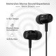 PTron Pride Indie in-Ear Wired Earphones with Mic, Stereo Sound, 10mm Drivers, Snug-fit Design, Passive Noise Cancellation (Black)