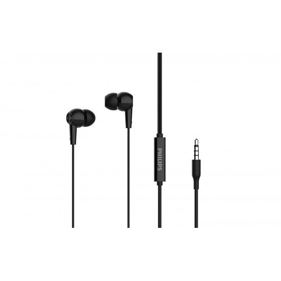 Philips Audio SHE1505 Wired in Ear Earphones with Mic (Black)