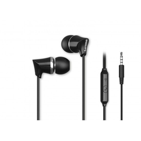 Philips Audio TAE1126 Wired in Ear Earphones with mic, 10 mm Driver, Powerful bass and Clear Sound, Black