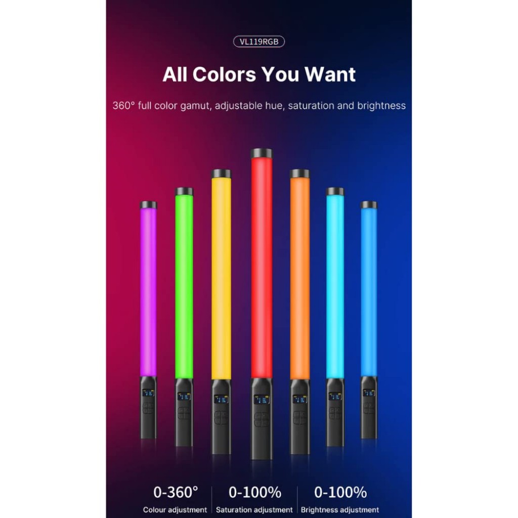 Ulanzi VL119 RGB Light Stick 2500K-9000K Lights Wand Handheld Lamp Tube LED Video Lighting CRI 95+ 2000mAh Photography Studio COD Ulanzi VL119 RGB Light Stick 2500K-9000K Lights Wand Handheld Lamp Tube LED Video Lighting CRI 95+ 2000mAh Photography Studio COD