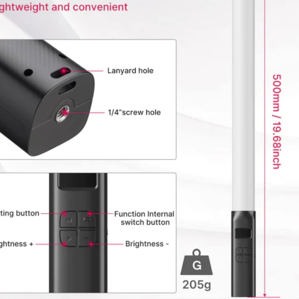 Ulanzi VL119 RGB Light Stick 2500K-9000K Lights Wand Handheld Lamp Tube LED Video Lighting CRI 95+ 2000mAh Photography Studio COD Ulanzi VL119 RGB Light Stick 2500K-9000K Lights Wand Handheld Lamp Tube LED Video Lighting CRI 95+ 2000mAh Photography Studio COD