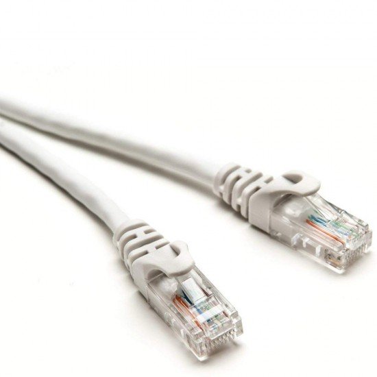 Quantum RJ45 Ethernet Patch/LAN/Router Cable with Gold Plated Connectors Supports Upto 1000Mbps - (3 Meters) - (White)