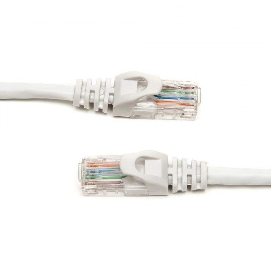 Quantum RJ45 Ethernet Patch/LAN/Router Cable with Gold Plated Connectors Supports Upto 1000Mbps - (3 Meters) - (White)