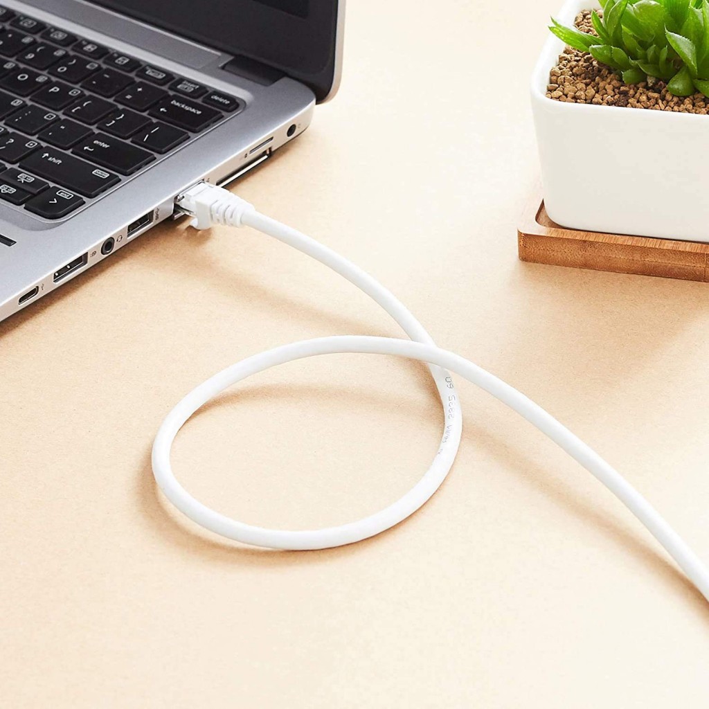 Quantum RJ45 Ethernet Patch/LAN/Router Cable with Gold Plated Connectors Supports Upto 1000Mbps - (3 Meters) - (White) Quantum RJ45 Ethernet Patch/LAN/Router Cable with Gold Plated Connectors Supports Upto 1000Mbps - (3 Meters) - (White)