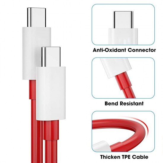 OnePlus Supervooc Type-C to Type-C Cable - Red,White