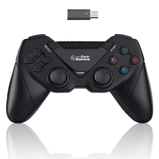 RPM Euro Games Laptop/PC Controller 2.4G Wireless Gamepad for Windows - 7, 8, 8.1,10, XP & PS3. Plug and Play with USB Dongle Connect 