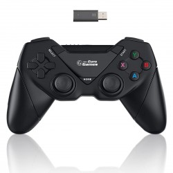 RPM Euro Games Laptop/PC Controller 2.4G Wireless Gamepad for Windows - 7, 8, 8.1,10, XP & PS3. Plug and Play with USB Dongle Connect 