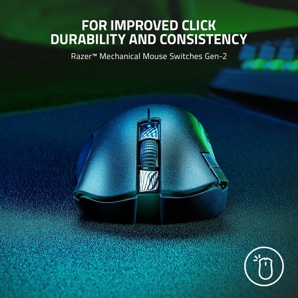 Razer Bluetooth DeathAdder V2 X Hyper Speed: Award-Winning Ergonomic Design with 16000 DPI RZ01-04130100-R3A1, Black Razer Bluetooth DeathAdder V2 X Hyper Speed: Award-Winning Ergonomic Design with 16000 DPI RZ01-04130100-R3A1, Black