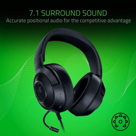 Razer Kraken X Wired On Ear Headphones with Mic (Black)