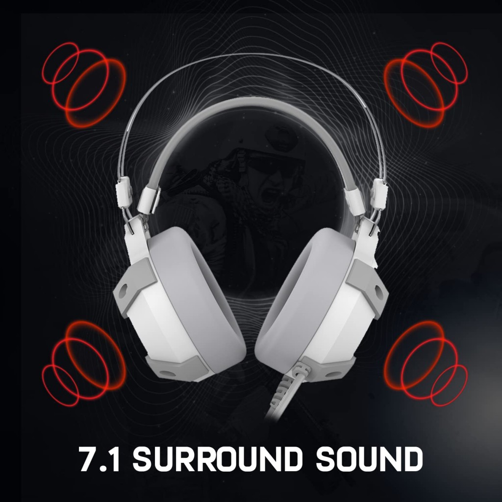 Redgear Cosmo 7,1 USB Gaming Wired Over Ear Headphones with Mic RGB LEDs & Remote Control(White) Redgear Cosmo 7,1 USB Gaming Wired Over Ear Headphones with Mic RGB LEDs & Remote Control(White)