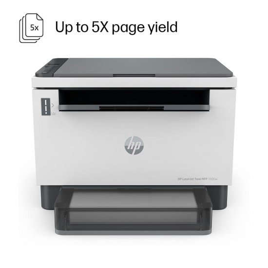 HP Laserjet Tank 1005 Print+Copy+Scan, Lowest Cost/Page - B&W Prints, Easy Refurbished