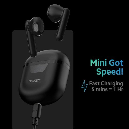 TAGG Liberty Buds Mini Truly Wireless in Ear Earbuds with Quad Mic, (Black)