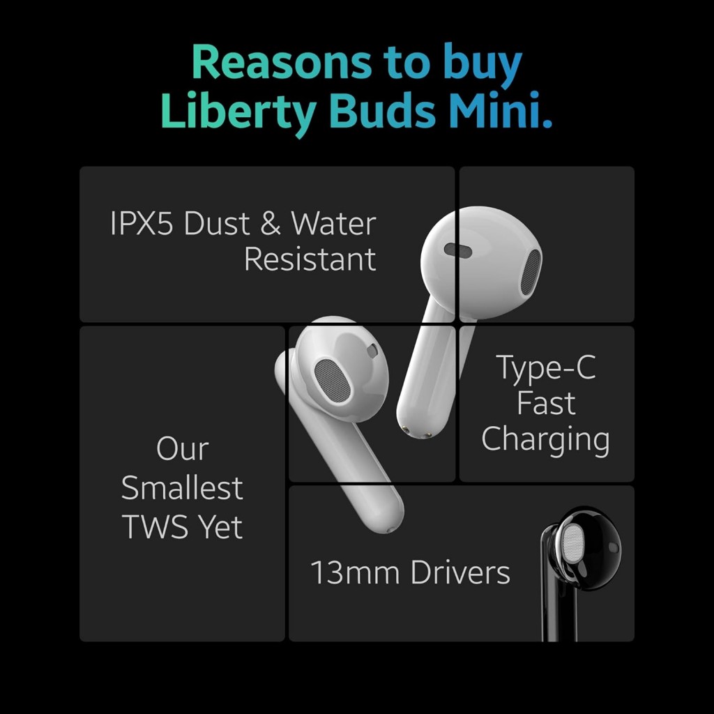TAGG Newly Launched Liberty Buds Mini Truly Wireless in Ear Earbuds (White) TAGG Newly Launched Liberty Buds Mini Truly Wireless in Ear Earbuds (White)