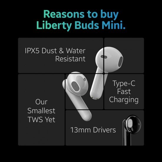 TAGG Newly Launched Liberty Buds Mini Truly Wireless in Ear Earbuds (White)