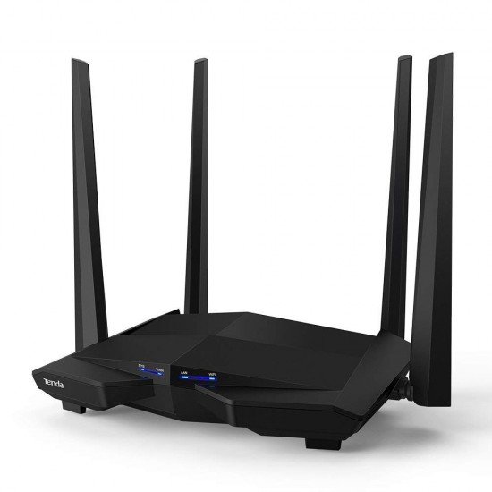 Tenda AC10 AC1200 Wireless Smart Dual-Band Gigabit WiFi Router, MU-MIMO, 4  (Black, Not a Modem)