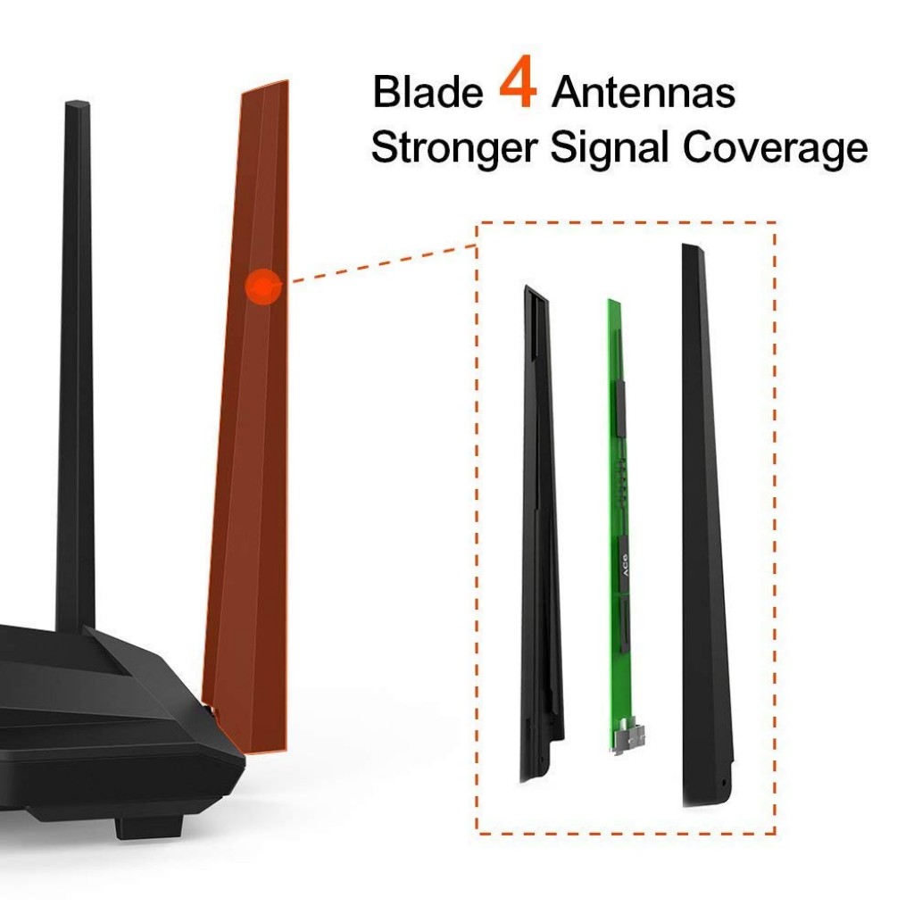 Tenda AC10 AC1200 Wireless Smart Dual-Band Gigabit WiFi Router, MU-MIMO, 4 (Black, Not a Modem) Tenda AC10 AC1200 Wireless Smart Dual-Band Gigabit WiFi Router, MU-MIMO, 4 (Black, Not a Modem)