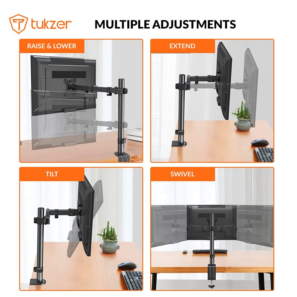 Tukzer Single 13 to 27-inch(33 to 68.5cm) LCD Monitor Desk Mount Stand l (TZ-T19) Tukzer Single 13 to 27-inch(33 to 68.5cm) LCD Monitor Desk Mount Stand l (TZ-T19)
