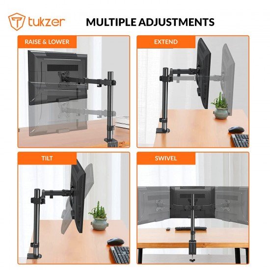 Tukzer Single 13 to 27-inch(33 to 68.5cm) LCD Monitor Desk Mount Stand l (TZ-T19)