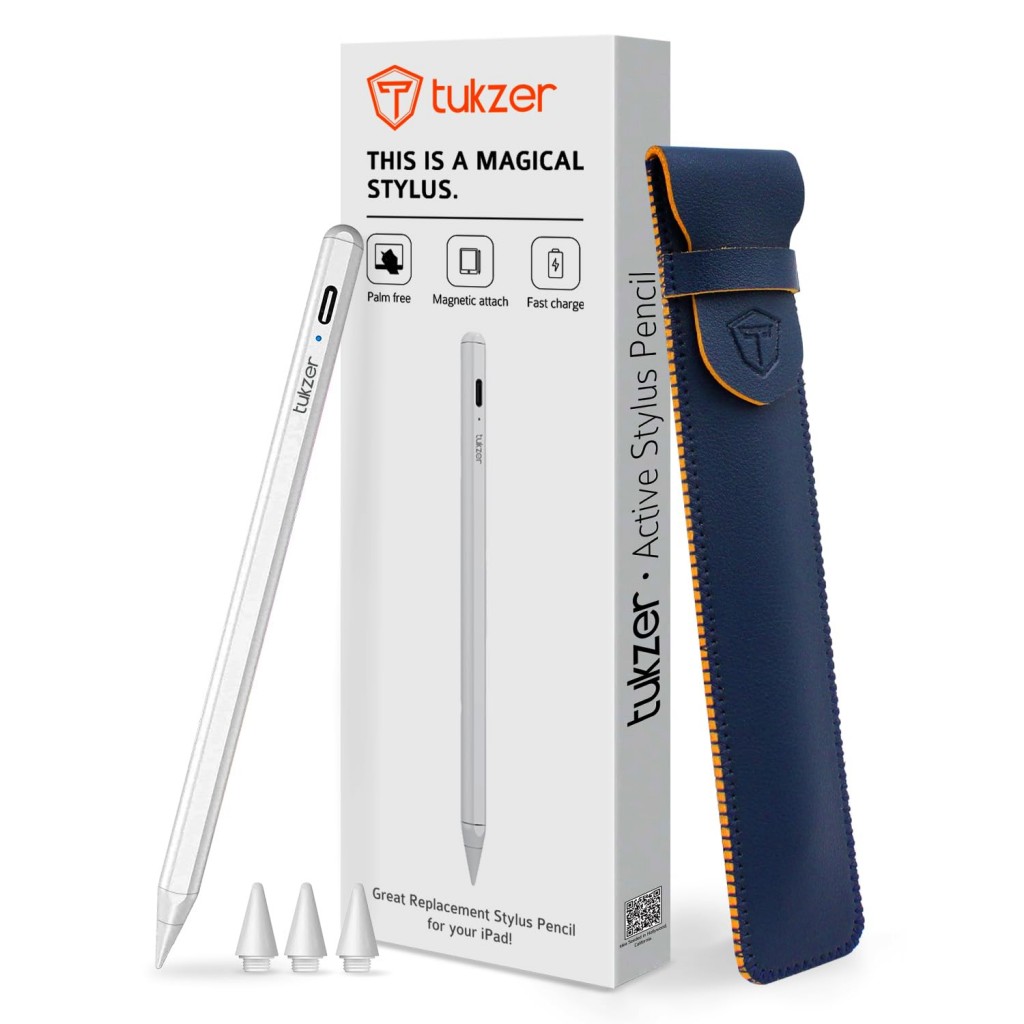 Tukzer Stylus Pen for iPad 2018-2023, iPad 10.2 Inch, Pro 11 Inch Palm Rejection & Tilt Sensitivity, Writing/Drawing (White) Tukzer Stylus Pen for iPad 2018-2023, iPad 10.2 Inch, Pro 11 Inch Palm Rejection & Tilt Sensitivity, Writing/Drawing (White)