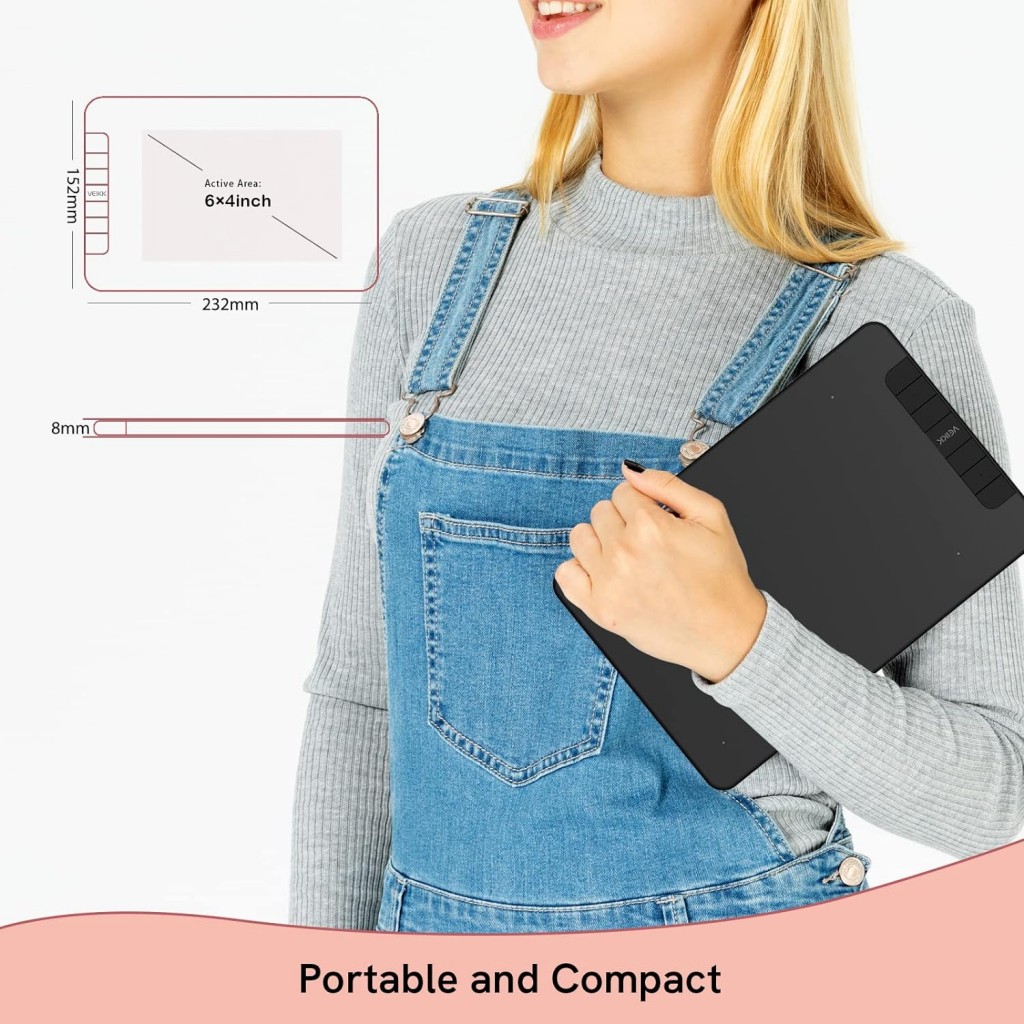 VEIKK VK640 Drawing Tablet 6x4 inch Portable Pen Tablet with 8192 Levels Battery-Free Stylus Graphic Tablet VEIKK VK640 Drawing Tablet 6x4 inch Portable Pen Tablet with 8192 Levels Battery-Free Stylus Graphic Tablet