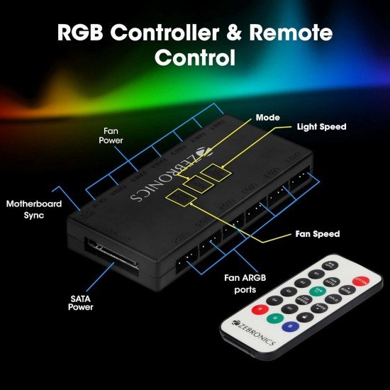 ZEBRONICS ZEB-PGF500C Premium Chassis ARGB Fans Combo Kit with RGB Controller