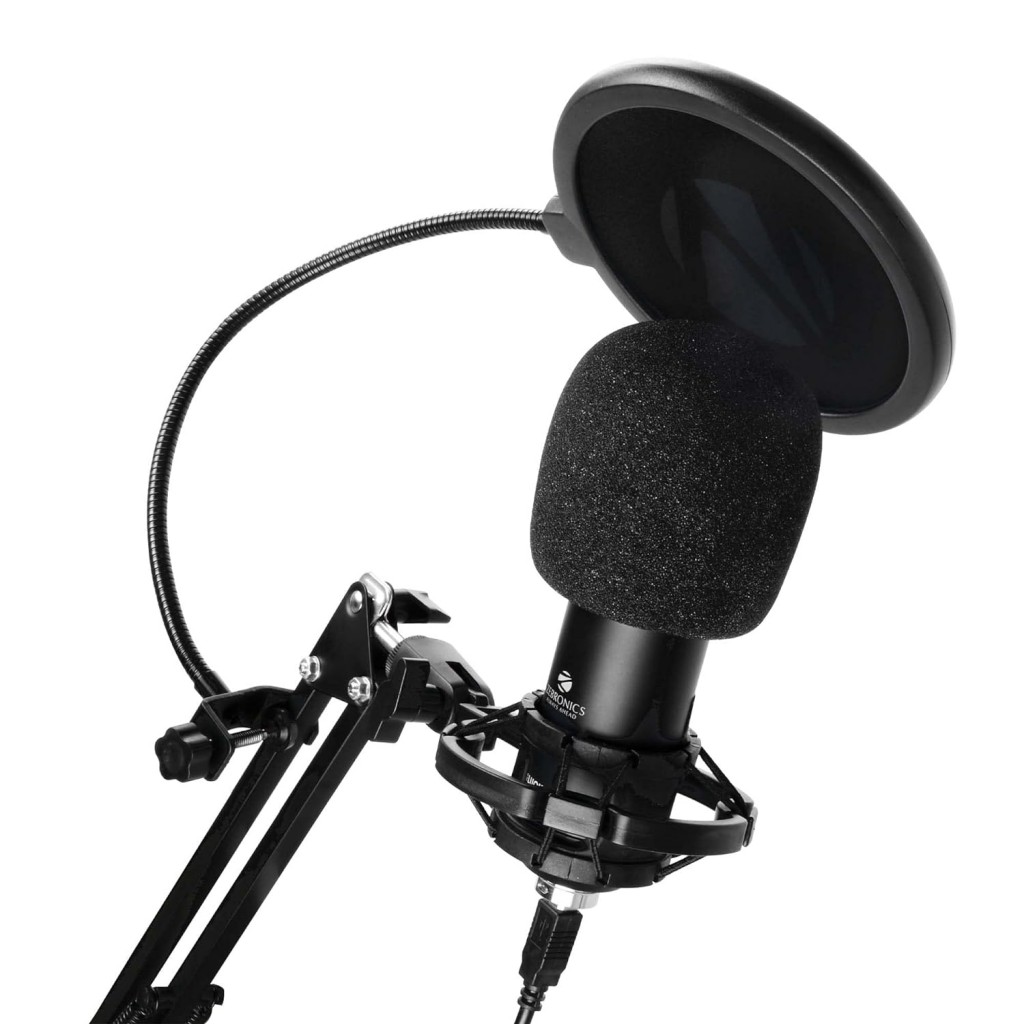 ZEBRONICS Zeb-Lucid PRO Desktop Mount Condenser Microphone, Black ZEBRONICS Zeb-Lucid PRO Desktop Mount Condenser Microphone, Black