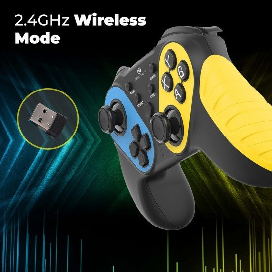 ZEBRONICS Zeb-MAX Play Windows Compatible 2.4GHz Wireless Gamepad with 10H* Backup, Turbo Mode