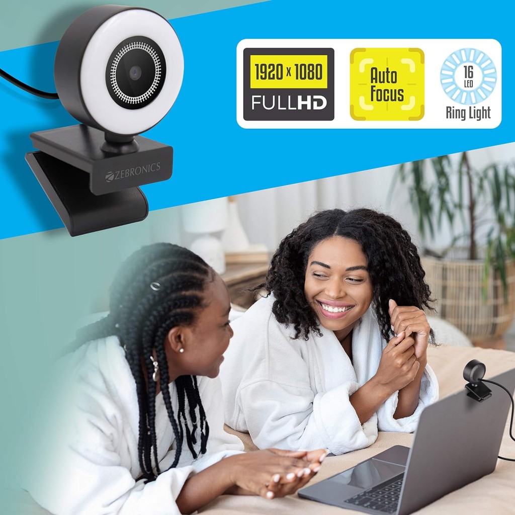 ZEBRONICS Zeb-Ultimate Star webcamera with 5P Lens Full HD Resolution with Built-in mic ZEBRONICS Zeb-Ultimate Star webcamera with 5P Lens Full HD Resolution with Built-in mic