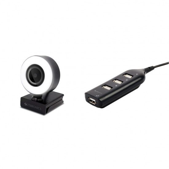 ZEBRONICS Zeb-Ultimate Star webcamera with 5P Lens  Full HD Resolution with Built-in mic