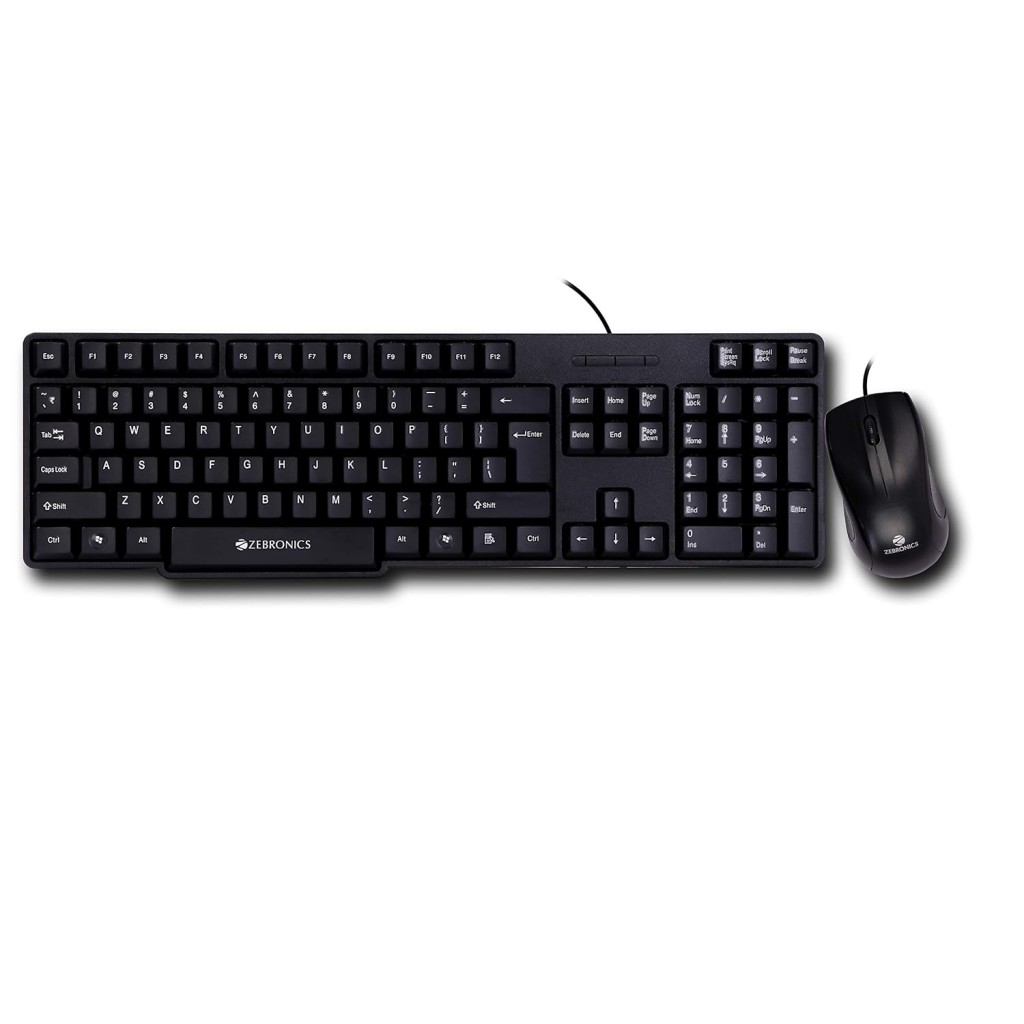 Zebronics Wired Keyboard and Mouse Combo with 104 Keys and a USB Mouse with 1200 DPI - JUDWAA 750 Zebronics Wired Keyboard and Mouse Combo with 104 Keys and a USB Mouse with 1200 DPI - JUDWAA 750