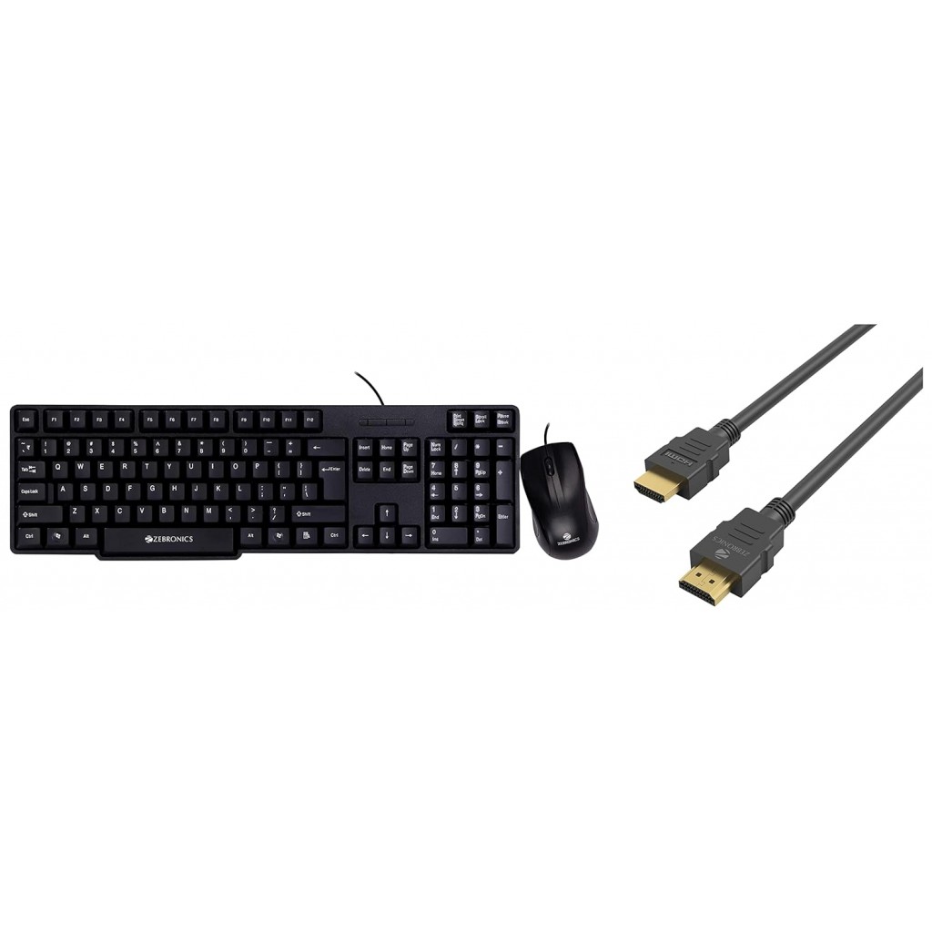 Zebronics Wired Keyboard and Mouse Combo with 104 Keys and a USB Mouse with 1200 DPI - JUDWAA 750 Zebronics Wired Keyboard and Mouse Combo with 104 Keys and a USB Mouse with 1200 DPI - JUDWAA 750