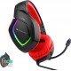 Zebronics ZEB-RUSH (Red) Premium Wired Gaming On Ear Headphone with RGB LEDs, Dual 3.5mm Jack,