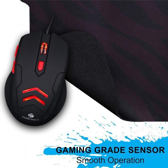 Zebronics Zeb Feather - Premium USB Gaming Mouse with 6 Buttons