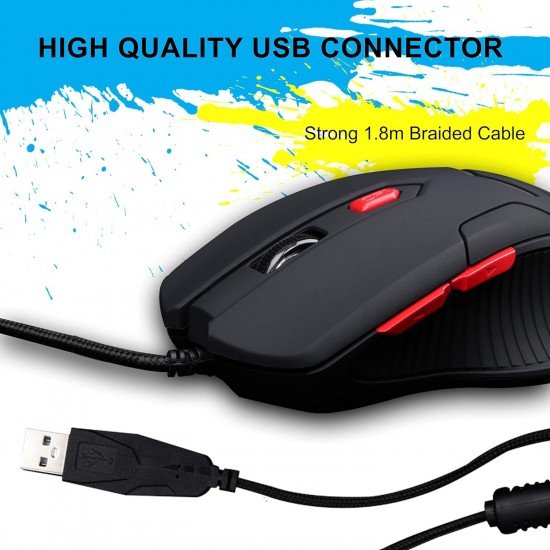 Zebronics Zeb Feather - Premium USB Gaming Mouse with 6 Buttons