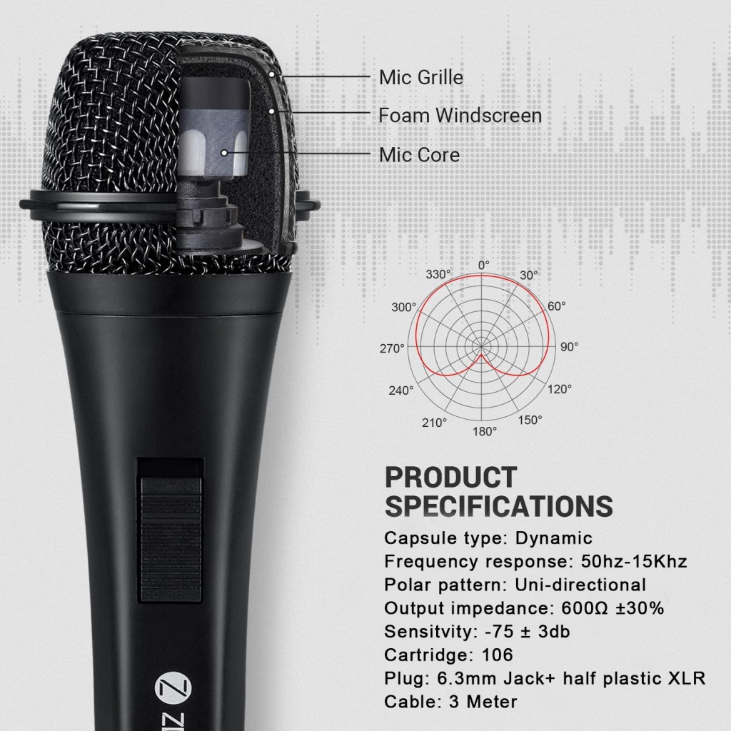 Zoook Karaoke Wired Microphone for Singing/Kids/Speaker/Party/System/Cardoid Vocal Unidirectional Dynamic Microphone Black Zoook Karaoke Wired Microphone for Singing/Kids/Speaker/Party/System/Cardoid Vocal Unidirectional Dynamic Microphone Black