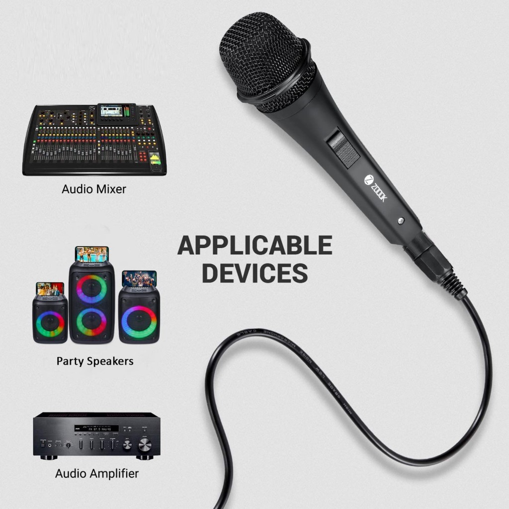 Zoook Karaoke Wired Microphone for Singing/Kids/Speaker/Party/System/Cardoid Vocal Unidirectional Dynamic Microphone Black Zoook Karaoke Wired Microphone for Singing/Kids/Speaker/Party/System/Cardoid Vocal Unidirectional Dynamic Microphone Black