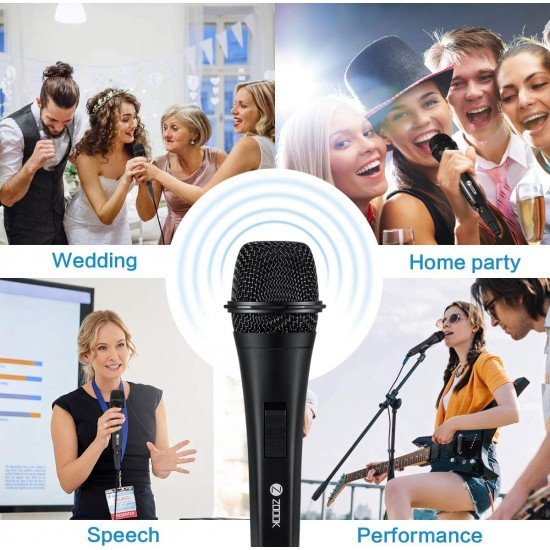 Zoook Karaoke Wired Microphone for Singing/Kids/Speaker/Party/System/Cardoid Vocal Unidirectional Dynamic Microphone Black