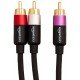 amazon basics 1-Male To 2-Male Rca Audio Interconnects For Dvd Player, Television - 4 Feet, 1-Male To 2-Male (Black, Red, Purple, Silver), Black