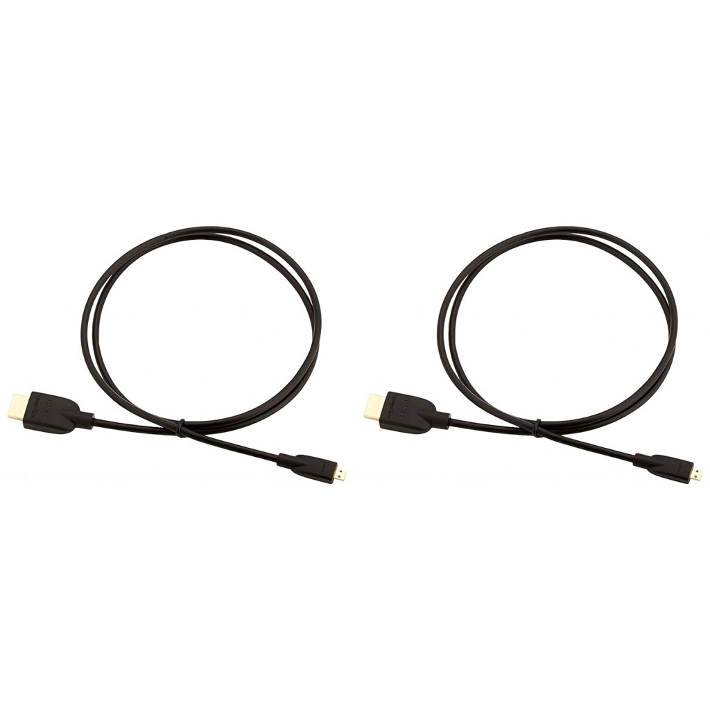 amazon basics Hl-007331 High-Speed Micro-Hdmi (Not Micro-Usb) To Hdmi Cable - 3 Feet (2-Pack) (Latest Standard) , Black amazon basics Hl-007331 High-Speed Micro-Hdmi (Not Micro-Usb) To Hdmi Cable - 3 Feet (2-Pack) (Latest Standard) , Black