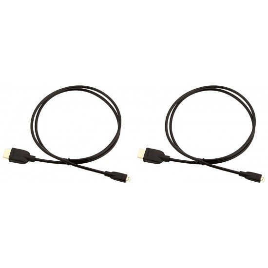 amazon basics Hl-007331 High-Speed Micro-Hdmi (Not Micro-Usb) To Hdmi Cable - 3 Feet (2-Pack) (Latest Standard) , Black