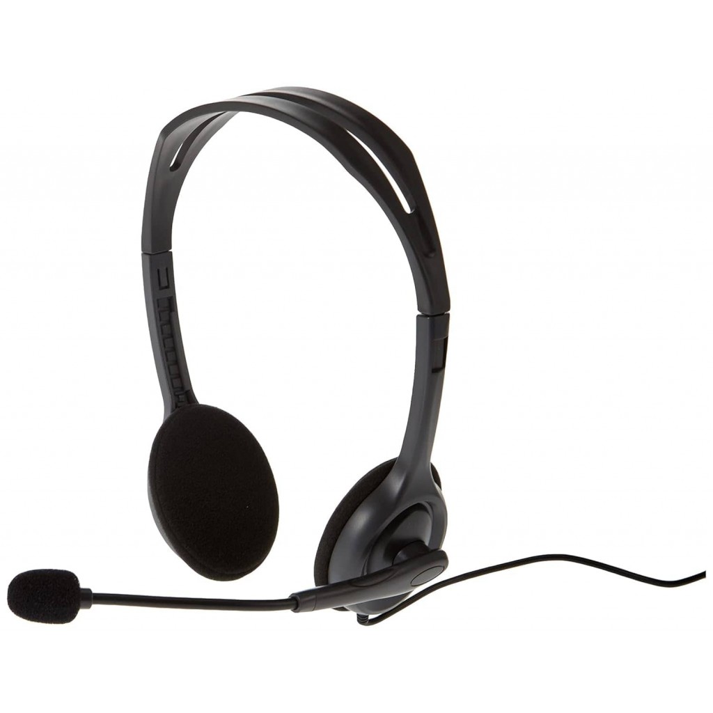 Logitech H110 Wired On Ear Headphones With Mic, Stereo With Noise-Cancelling,3.5-Mm Dual Audio Jack, Pc/Mac/Laptop- Black Logitech H110 Wired On Ear Headphones With Mic, Stereo With Noise-Cancelling,3.5-Mm Dual Audio Jack, Pc/Mac/Laptop- Black
